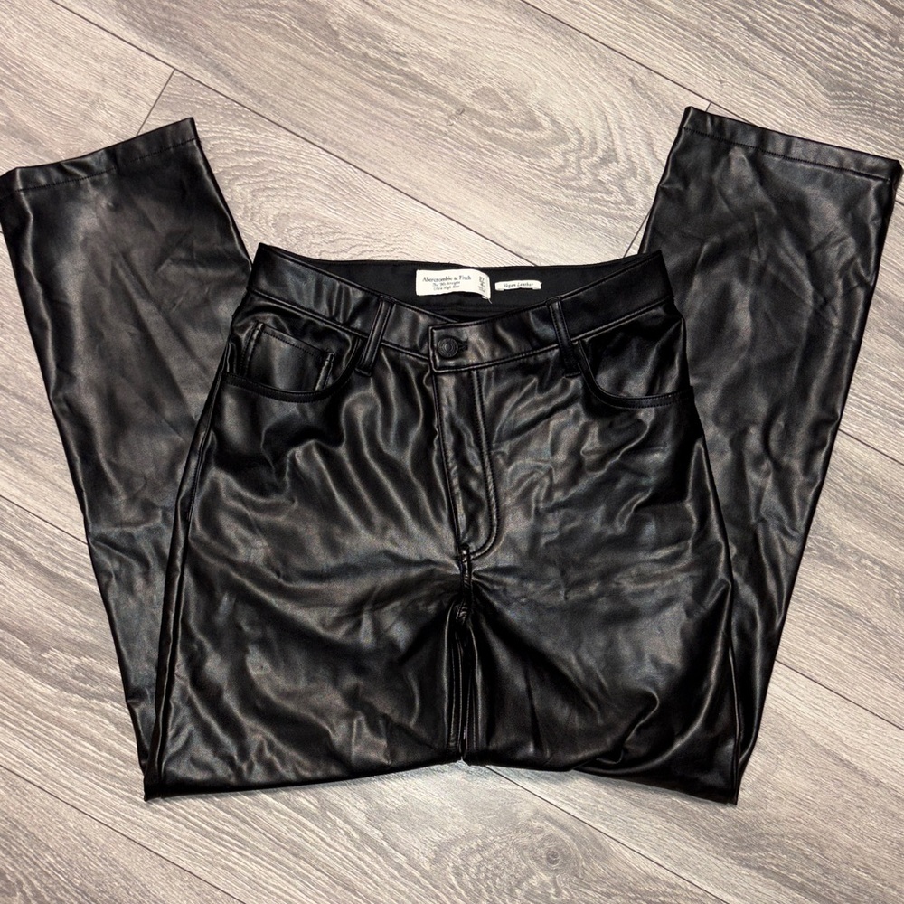 Abercrombie & Fitch Black Vegan Leather Pants